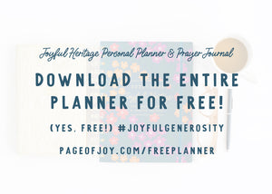 2023-2024 Joyful Heritage Personal Planner & Prayer Journal (Free Printable)