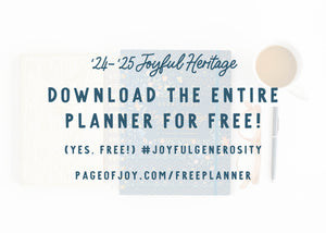 2024-2025 Joyful Heritage Personal Planner & Prayer Journal (Free Printable)